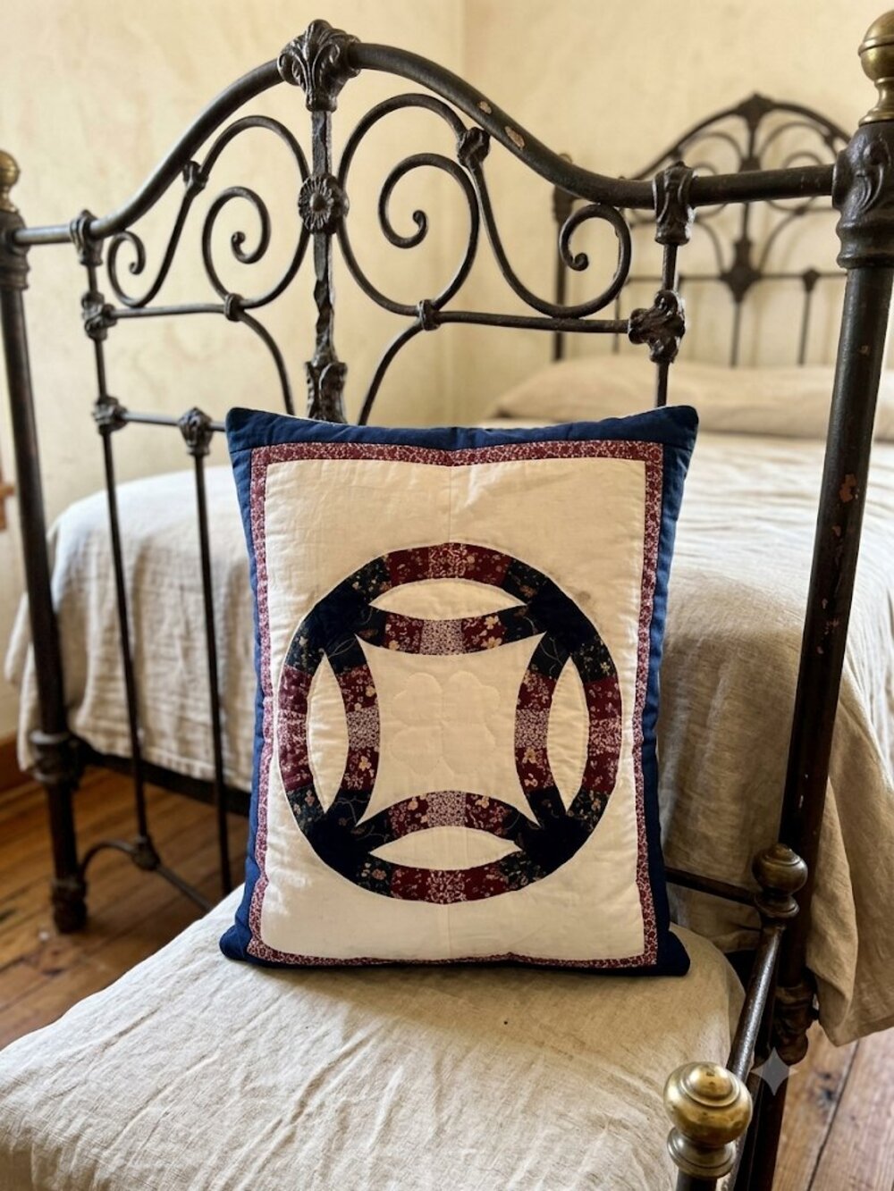 TWO  Vintage Quilted Patchwork Pillow Shams / pillowcases 20”x26” STUNNING !!